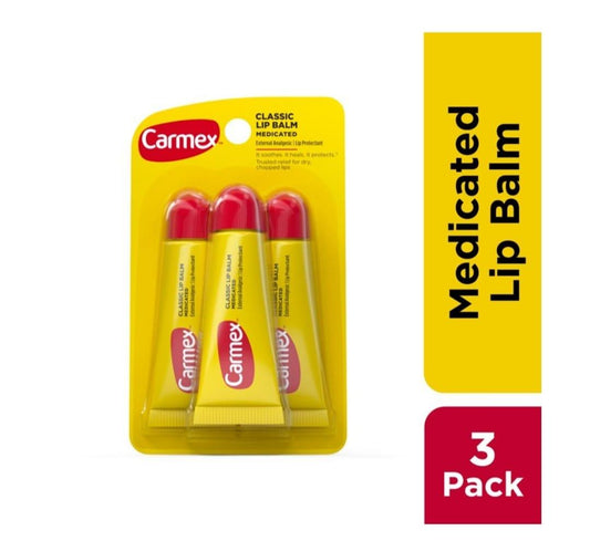 Carmex Medicated Lip Balm Tube - (3 pack)