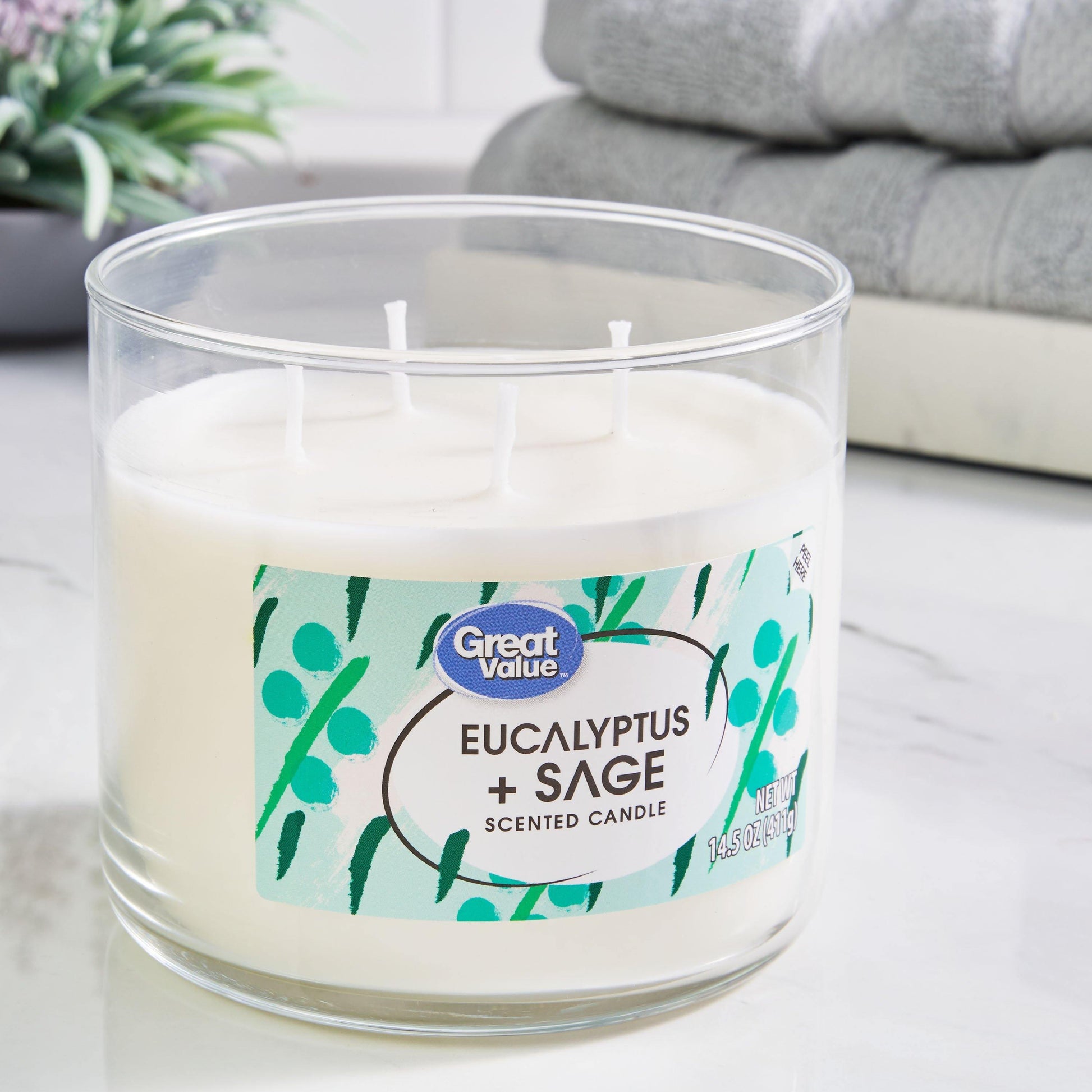 Eucalyptus & Sage 3 Wick Candle - (396g)